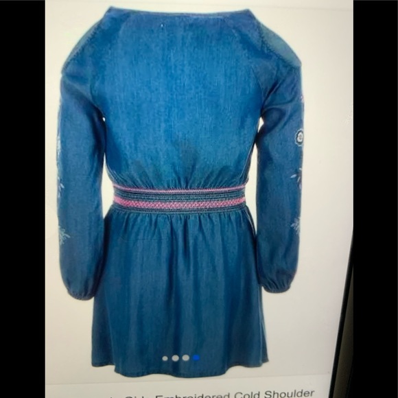 Epic threads Girls Embroidered Cold Shoulder Dress Denim. Size 6X . NEW - Picture 3 of 7
